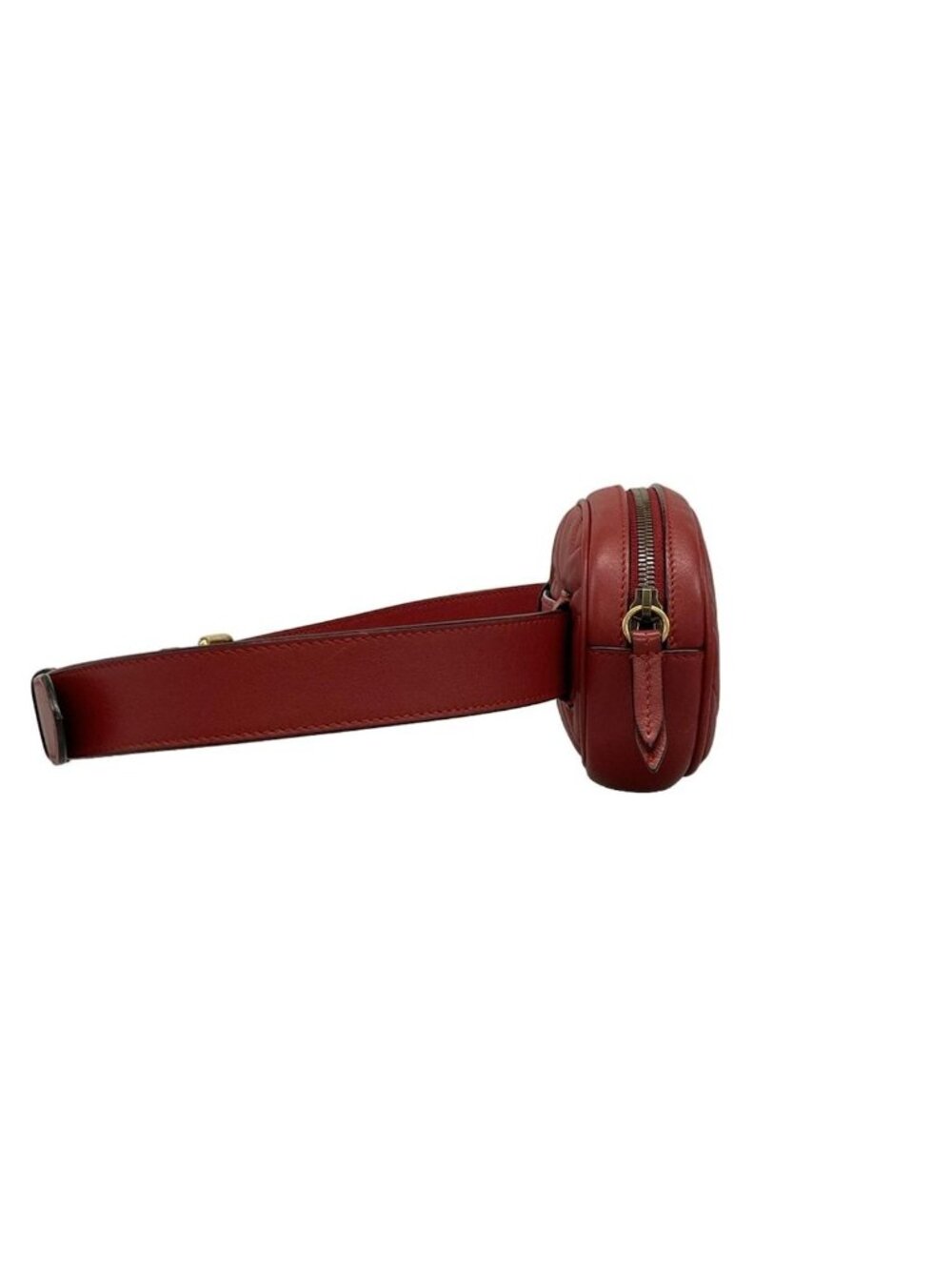 Gucci Waist Pouch GG Marmont Quilted Leather Belt Bag Red - Picture 2 of 15